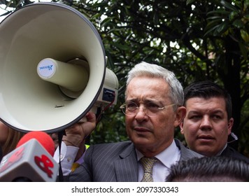 BOGOTA - COLOMBIA, 04-19-2017:The Former President Of Colombia, Alvaro Uribe Velez