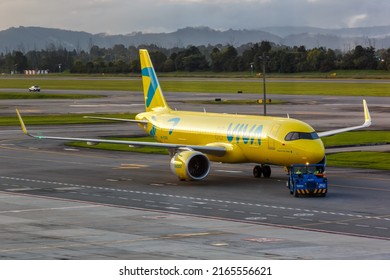 Bogota, Colombia - April 20, 2022: Vivaair Airbus A320neo Airplane At Bogota Airport (BOG) In Colombia.