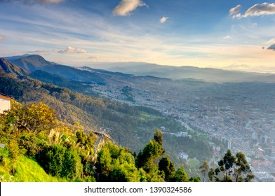 Bogota, Colombia, Cityscape At Sunset From Monserrate