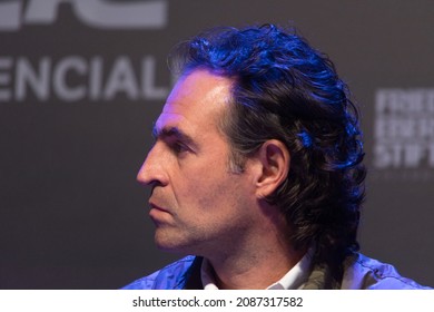 Bogota, Colombia; November 22, 2021: Portrait Of Federico 'Fico' Gutierrez, Colombian Presidential Candidate And Ex Mayor Of Medellon During A Debate.