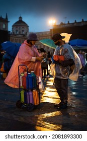 
Bogota, Colombia, November 25, 2021. Beverage Vendor In Bolivar Square.