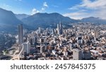 Bogota Skyline At Bogota In District Capital Colombia. High Rise Buildings Landscape. Cityscape Background. Bogota At District Capital Colombia. Downtown City. Urban Outdoor.