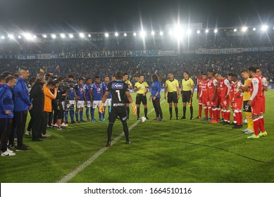  BOGOTA-COLOMBIA, 03–03-2020:kick-off Of Carles Puyol