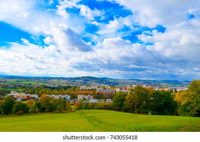 Bohemian city of Pisek in autumn 2