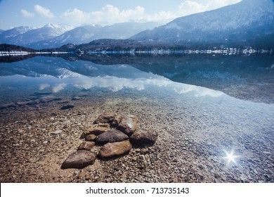 Bohinj Lake In Winter.