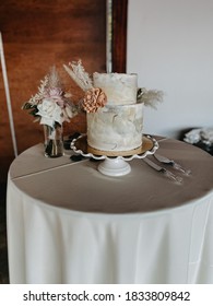 Boho Wedding Cake On Dessert Table