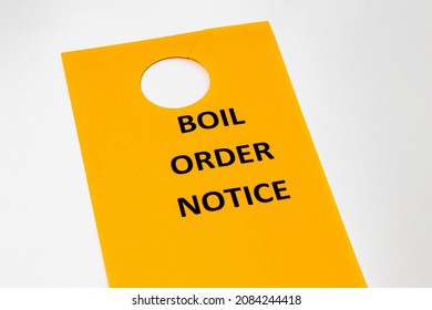 Boil order notice isolated on white background. Clean, contaminated, dirty or broken drinking water supply concept.