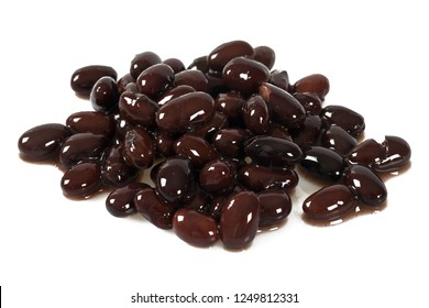 boiled black beans isolated on white