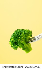 Boiled Broccoli Stuck In A Fork 