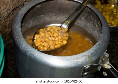 Boiled Cooked Ghugni On Pressure Cooker - Indian Food  Image