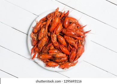 Boiled Crawfish on a White Background