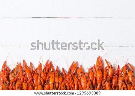 Boiled Crawfish on a White Background