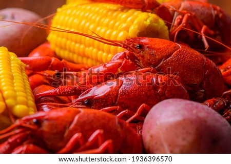 Boiled crawfish that ready for serving