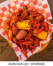 Boiled Crayfish/Crawfish, Corn And Potatoes