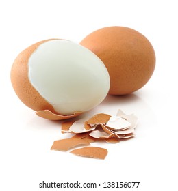 Boiled Egg Isolated On White Background