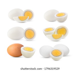 Boiled Egg Isolated On White Background 