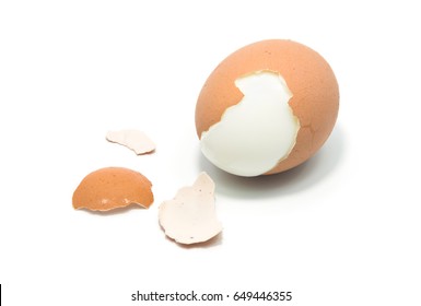 Boiled Egg On White Background.