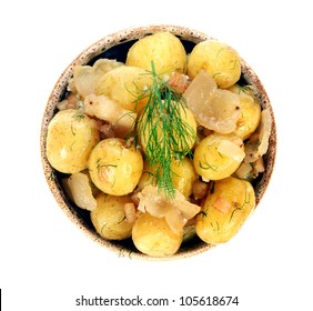 Boiled Potatoes In The Plate Isolated On White Background