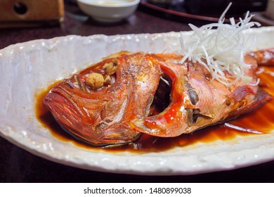 boiled red fish with soy sauce - Japanese Nimono