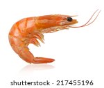 boiled shrimp isolated on white background