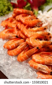 Boiled Shrimp On Ice For A Party