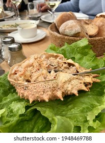 Boiled Spider Crab. Algarve, Portugal.