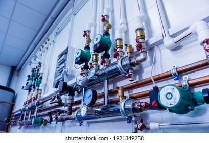 Boiler room equipment for modern heating system