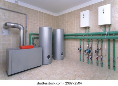 Boiler Room With A Heating System In A Private House