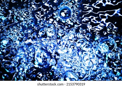 Boiling Water Bubbles. Air Bubble Background. Fizzy Water Texture.