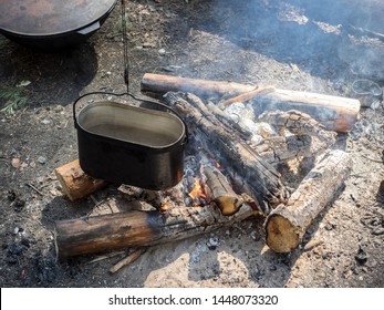 Boiling Water Campfire Cooking Outdoors Stock Photo (Edit Now) 1448073320