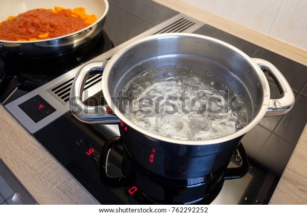 Boiling Water Cooking Pot Pan On Stock Photo Edit Now 762292252