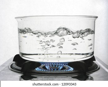 Boiling water on gas flame
