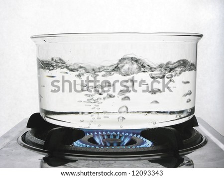Boiling water on gas flame