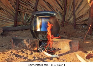 Boiling Water On Open Fire Rural Stock Photo 1113486944 | Shutterstock