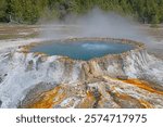 Boiling Water in a Punch Bowl Spring in Yellowstone National Park in Wyoming