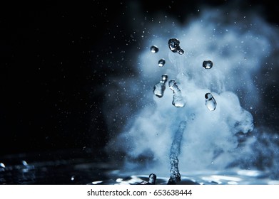 Boiling Water Splash Steam On Black Stock Photo 653638444 | Shutterstock