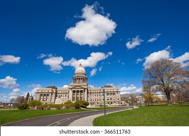 Boise Capitol Building Over Blue Sky