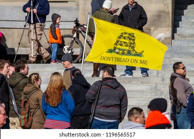 BOISE, IDAHO - FEBRUARY 25, 2017: The Second Amendment Rally In Boise, Idaho Where People Showed Up To Support Gun Rights