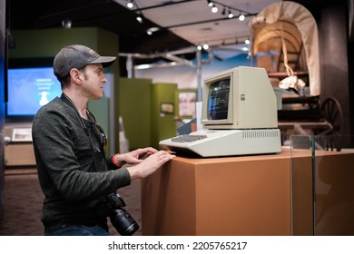 Boise, Idaho: October 30, 2021:  Apple II Computer On Display At The Idaho State Museum.   Idaho State Museum Is A Popular Tourist Attraction In Boise.