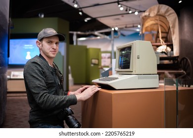 Boise, Idaho: October 30, 2021:  Apple II Computer On Display At The Idaho State Museum.   Idaho State Museum Is A Popular Tourist Attraction In Boise.