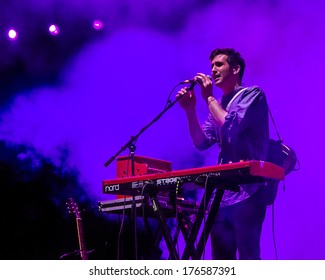 BOISE, IDAHO/USA - FEBRUARY 8, 2013: Casey Harris Gives Some Vocals To The Band X Ambassadors During Their Night Visions Tour