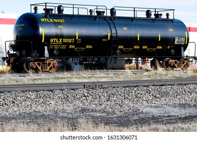 Boise, ID/USA-01/12/20: A DOT-111 tank car sits on a siding in Boise. Accidents and explosions involving tank cars hauling North Dakota oil, have communities across America questioning their safety.