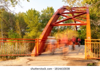 Boise Rover Bridge With Pedestrians On It