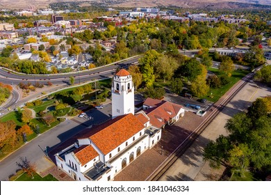 Boise State University Campus And Train Depot In Autumn