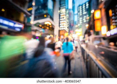 Bokeh Background Of Hong Kong Famous Nightlife Place Lan Kwai Fong  