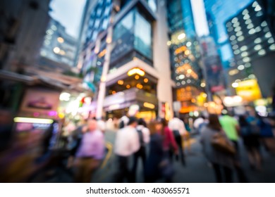 Bokeh Background Of Hong Kong Famous Nightlife Place Lan Kwai Fong  