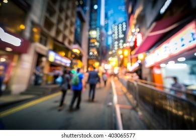 Bokeh Background Of Hong Kong Famous Nightlife Place Lan Kwai Fong  