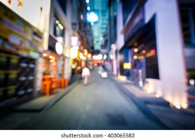 Bokeh Background Of Hong Kong Famous Nightlife Place Lan Kwai Fong  