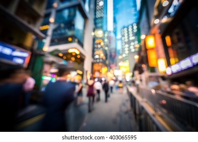 Bokeh Background Of Hong Kong Famous Nightlife Place Lan Kwai Fong  