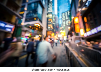 Bokeh Background Of Hong Kong Famous Nightlife Place Lan Kwai Fong  